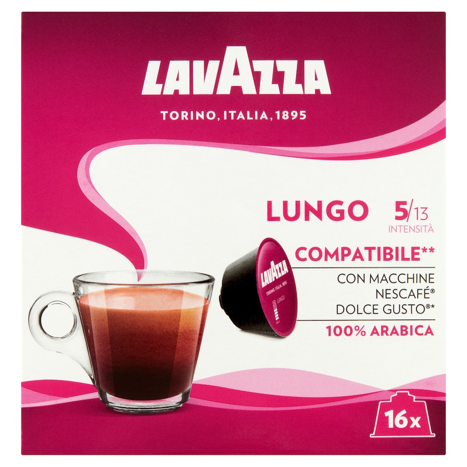 Lavazza Lungo őrölt pörkölt kávé kapszulákban 16 x 8 g (128 g)