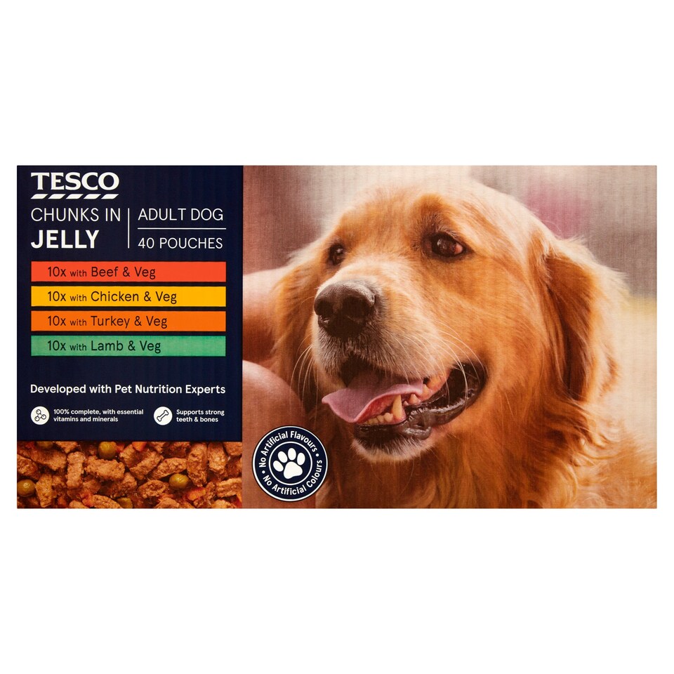 Tesco Dog Pouch 40X100g Tesco Groceries