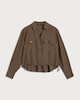 image 4 of The F&F Edit Button Up Drawstring Hem Shirt in Brown