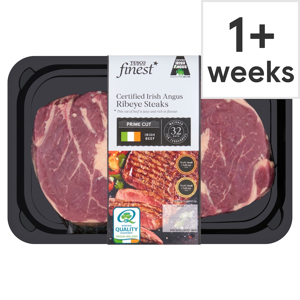 Tesco Finest* Irish Angus Ribeye Steak 454G
