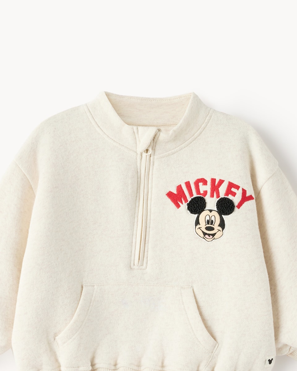 image 1 of Disney Mickey Mouse Cotton Blend Sweatshirt and Joggers Set in Neutral