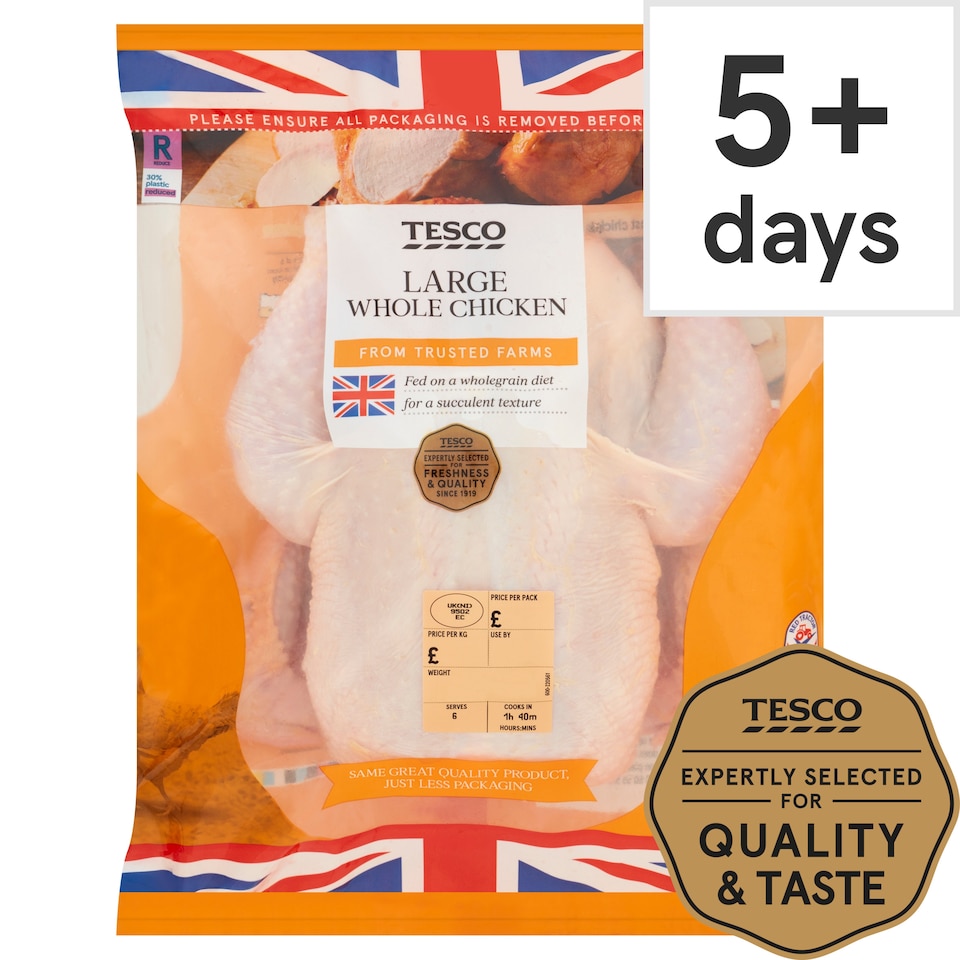Tesco British Large Whole Chicken 1.5Kg - 1.9Kg