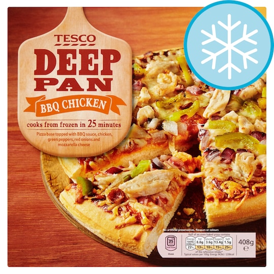 Tesco Deep Pan Bbq Chicken Pizza 389G Tesco Groceries