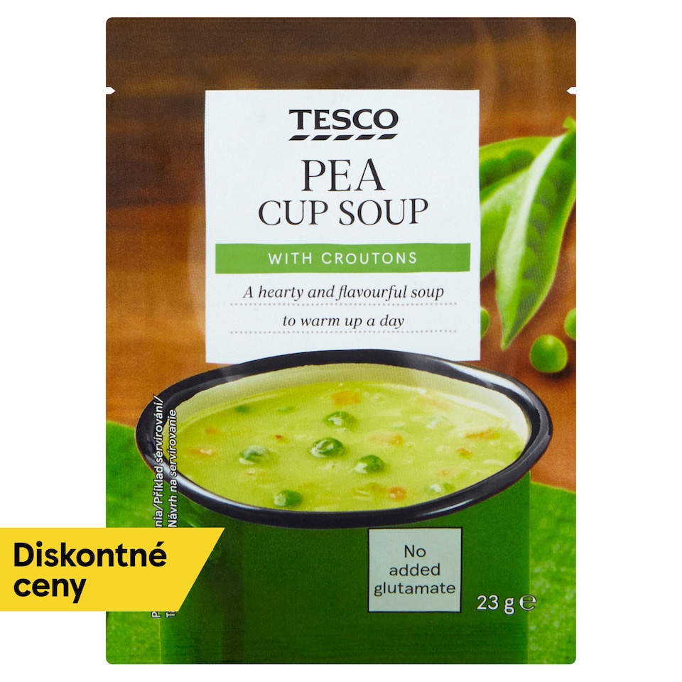 Tesco Pea Cup Soup with Croutons 23 g