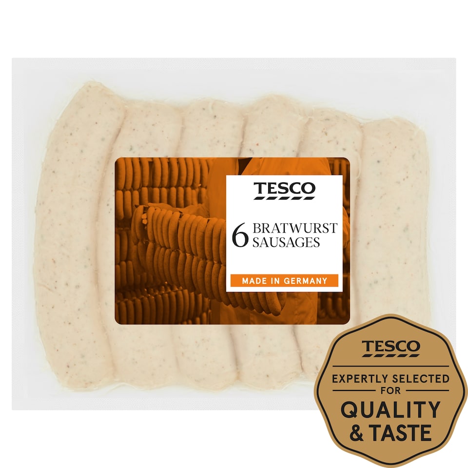 image 1 of Tesco 6 Bratwurst Sausages 540G