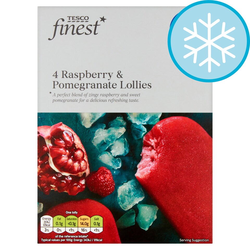 Tesco Finest Pomegranate And Raspberry Lollies 4X73ml