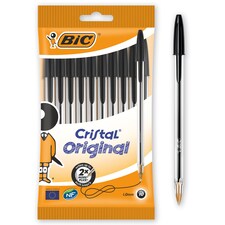 BIC Stationery Cristal Pens Black 10 Pack