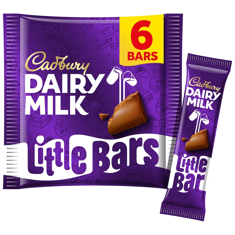 Cadbury Dairy Milk Little Bars Chocolate Bars 6 Pack 108g