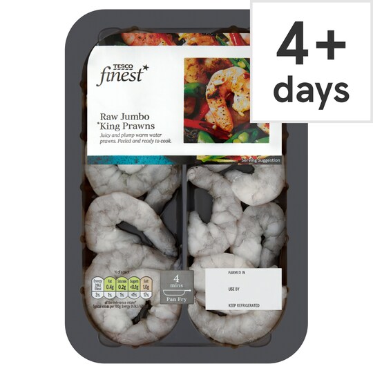 Tesco Finest Raw Jumbo King Prawns 165G Tesco Groceries