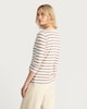 image 4 of F&F Pure Cotton Striped Boat Neck Top in Multi Brown