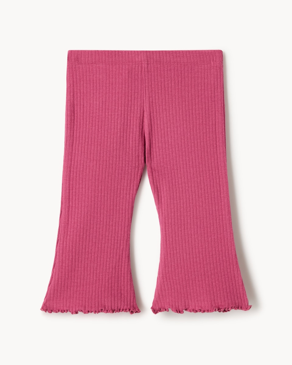 image 1 of F&F Baby 3-Pack Cotton Rich Floral Flared Leggings in Pink