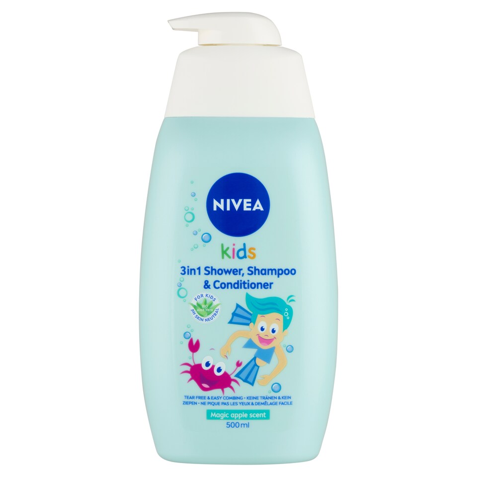 NIVEA Kids Magic Apple Scent 3in1 tusfürdő, sampon és balzsam fiúknak 500 ml  1. kép