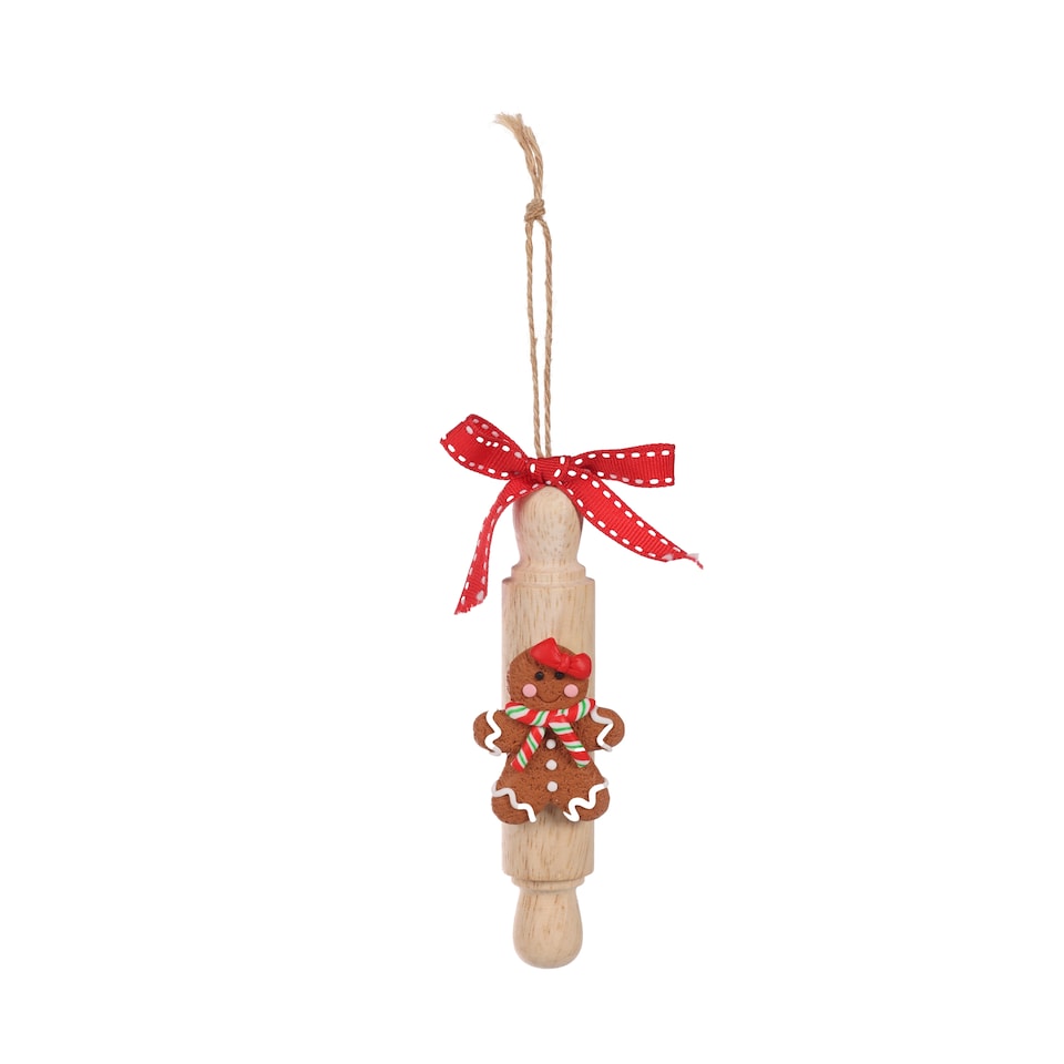 image 1 of IG Design Rolling Pin Gingerbread Hanging Christmas Decoration Assortment