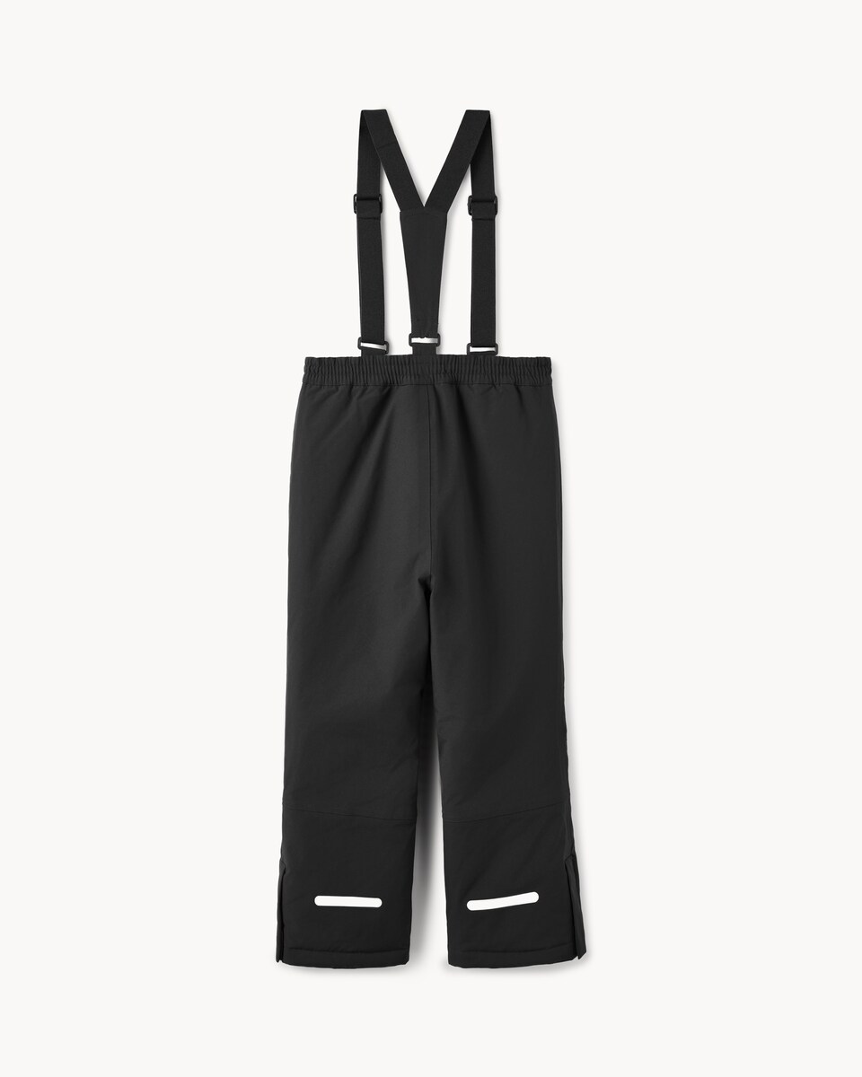 image 1 of F&F Girls Adjustable Strap Waterproof Trousers in Black