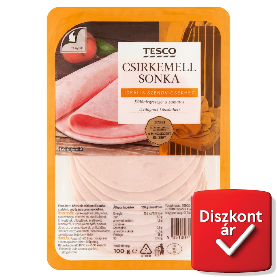 Tesco szeletelt csirkemell sonka 100 g