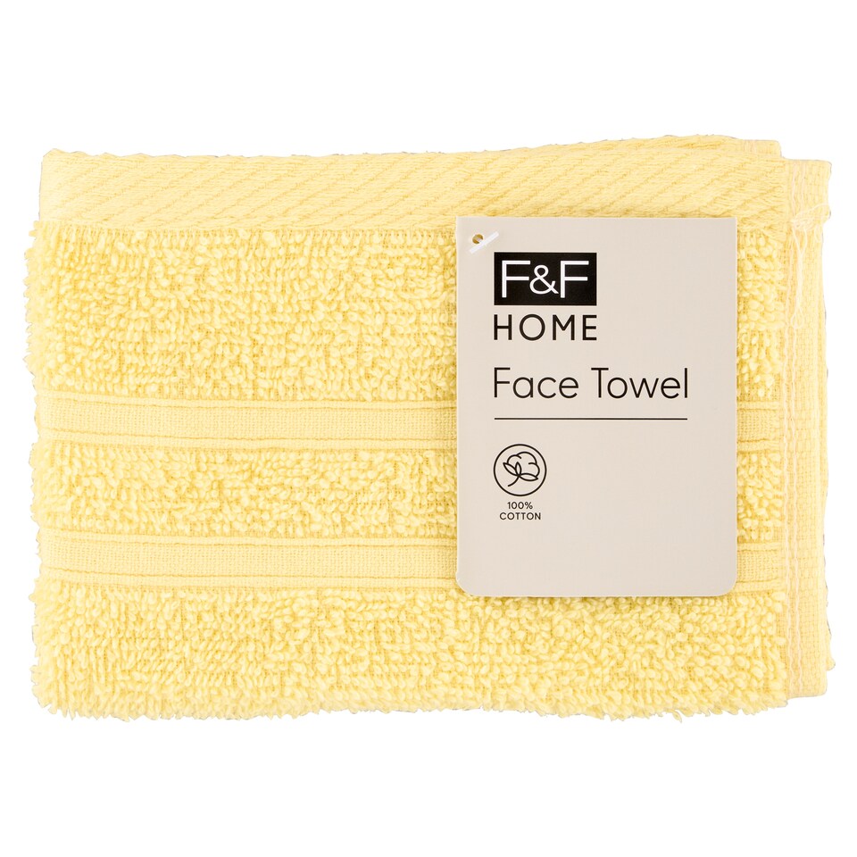F&F Home Yellow Face Towel 30 x 30 cm