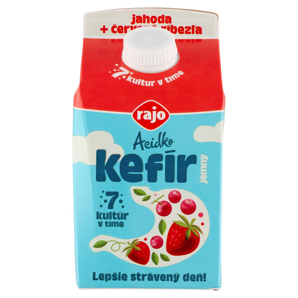 obrázok 1 z Rajo Acidko Kefír jemný s jahodami a červenými ríbezľami 450 g