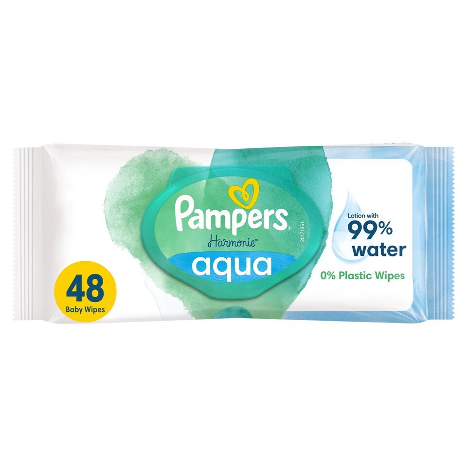 image 1 of Pampers Harmonie Aqua Baby Wipes 48 Pack