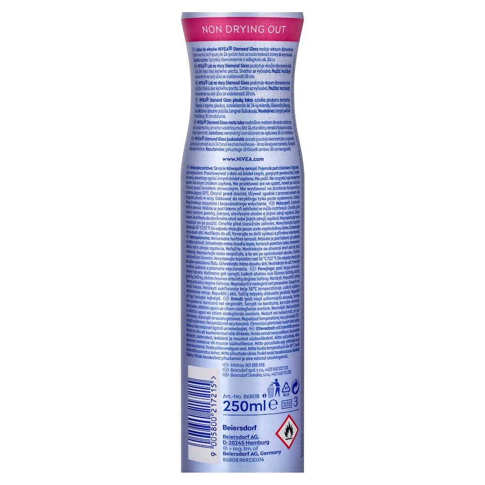 image 1 of Nivea Diamond Gloss Styling Spray 250ml