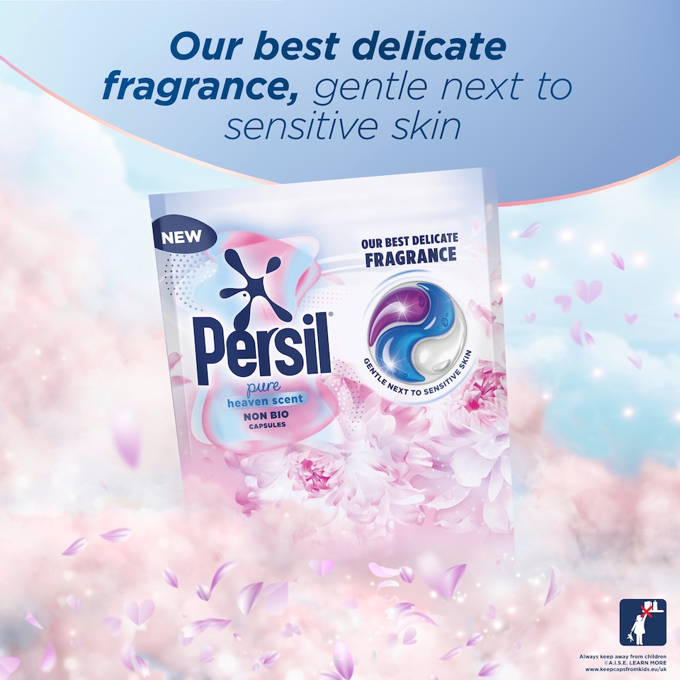 image 1 of Persil Pure Heaven Scent Non Bio Laundry Washing Detergent Capsules 44 Washes 928g