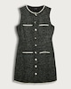 image 4 of F&F Tweed Button Through Sleeveless Dress in Multi Black White