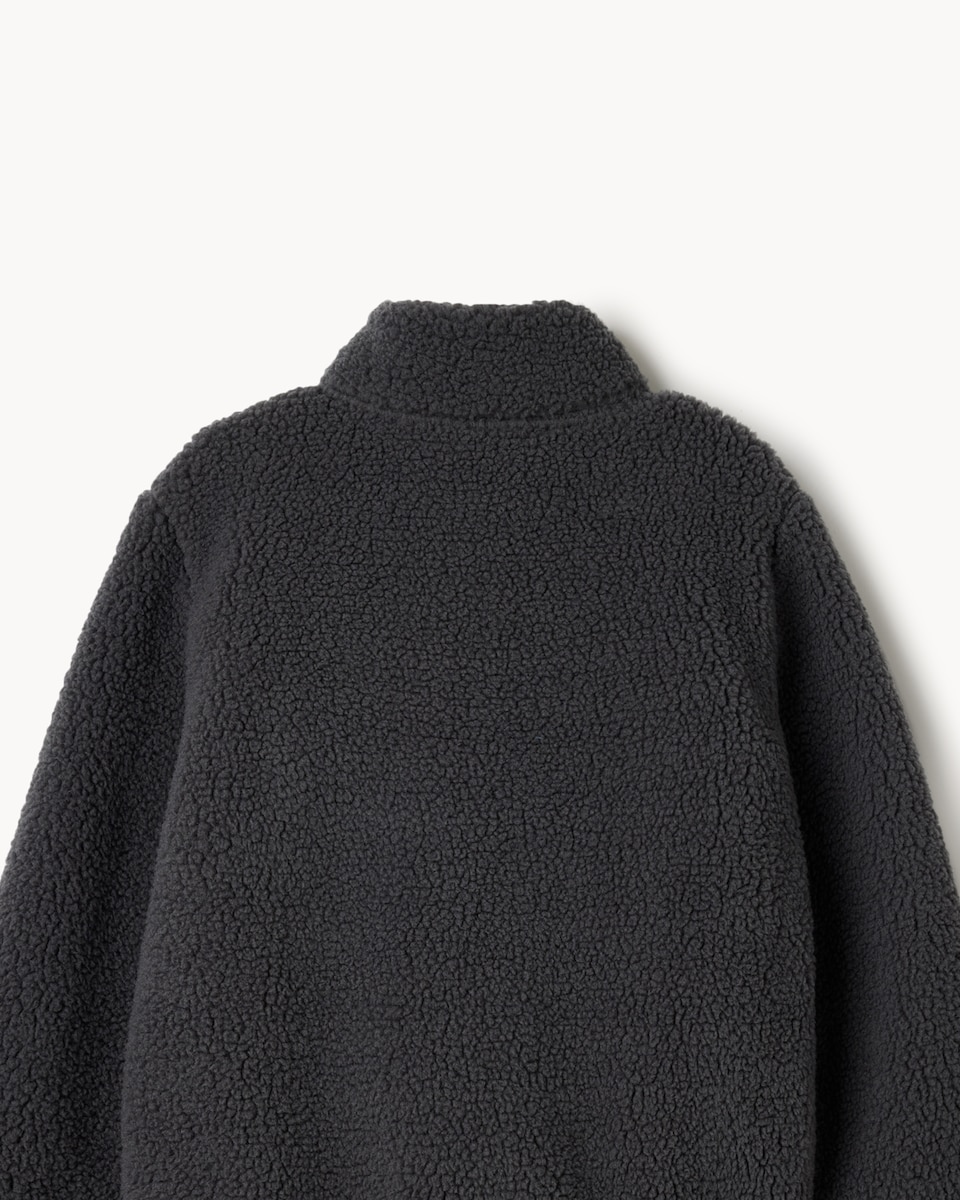 image 1 of F&F Boys Borg Funnel Neck Jacket in Grey
