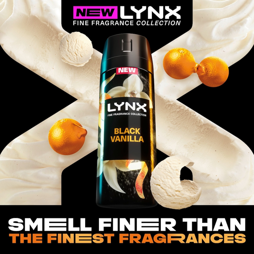 image 1 of Lynx Black Vanilla 72h Fine Fragrance Deodorant Bodyspray for Men 150ml