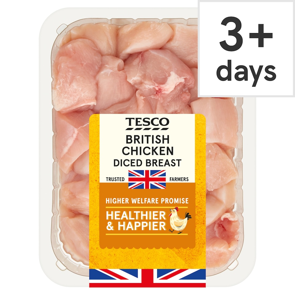 Tesco British Diced Chicken Breast 650G