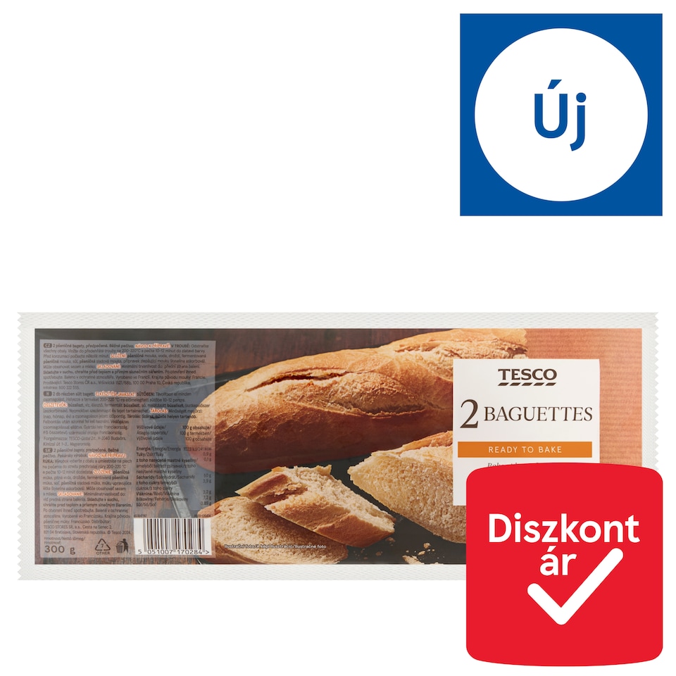 Tesco részben sült bagett 2 db 300 g