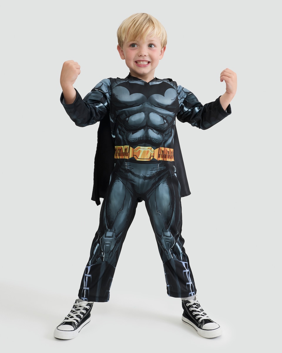 image 1 of Batman 3-Piece Fancy Dress Costume in Black