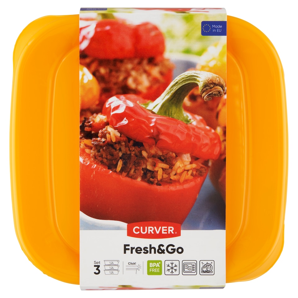 Curver Fresh & Go Sada dóz na potraviny 15,5 x 15,5 x 12 cm 1,2 l 3 ks