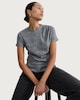 image 1 of F&F Asymmetric Ruched Short Sleeved T-Shirt in Grey