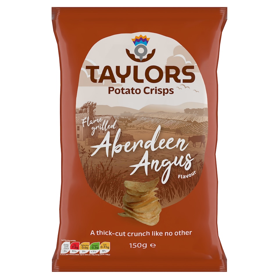 Taylors Potato Crisps - Flame Grilled Aberdeen Angus Flavour 150g