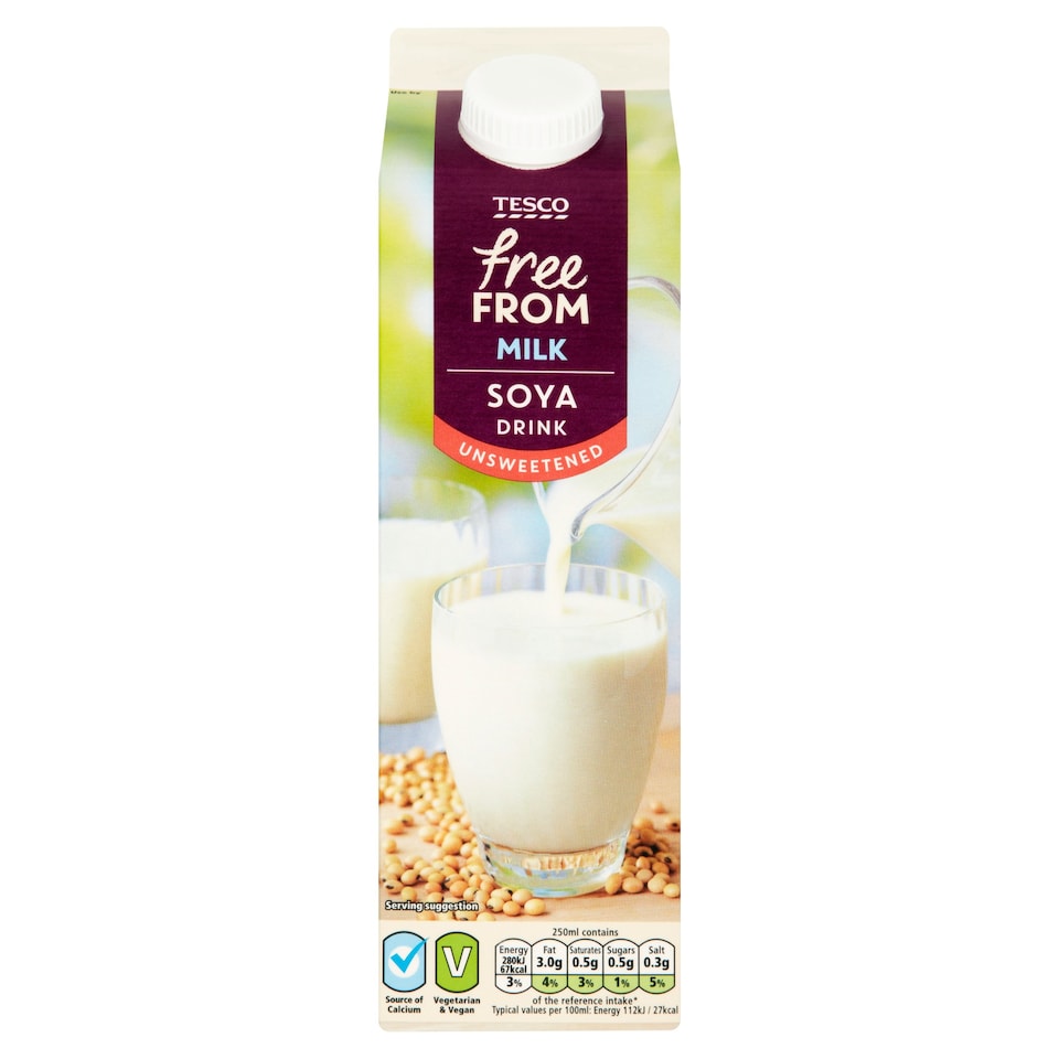 Tesco Free From Unsweetened Soya 1L