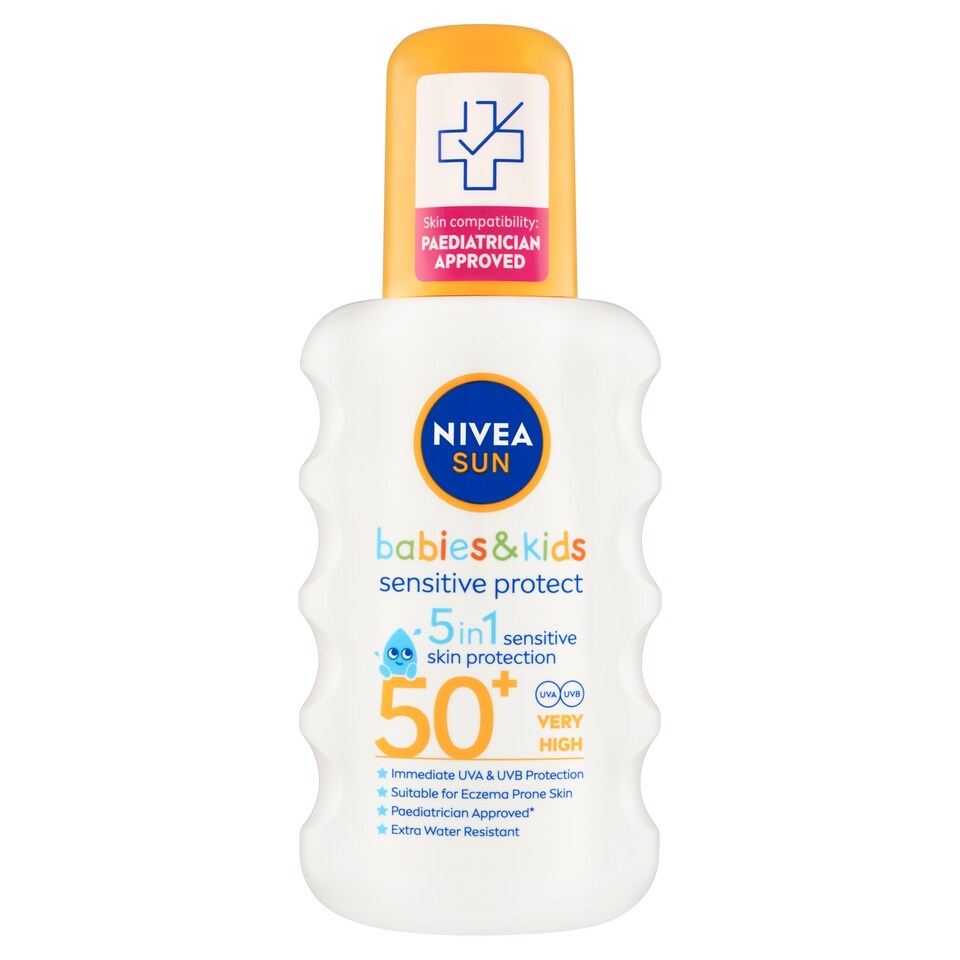 image 1 of Nivea Sun Sensitive Protect Babies & Kids Sun Spray SPF 50+ 200 ml