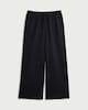 image 4 of F&F Girls Crinkle Textured Wide Leg Drawstring Trousers in Black