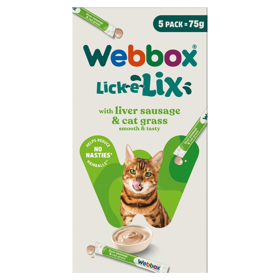 Webbox Yogurt Lick-E-Lix Liver & Cat Grass 5X15g