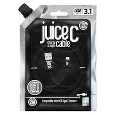 Juice Type C 2m Charging Cable Black