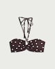 image 4 of F&F Polka Dot Bandeau Bikini Top in Chocolate
