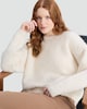 image 2 of F&F Textured Knitted Crew Neck Jumper with Wool in Cream