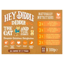 Hey Diddlediddle Cat Pouch Chicken Turkey 12X100g