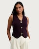 image 1 of The F&F Edit Knitted Button Front Waistcoat in Burgundy