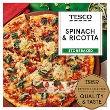 Tesco Stonebaked Spinach & Ricotta Pizza 314G