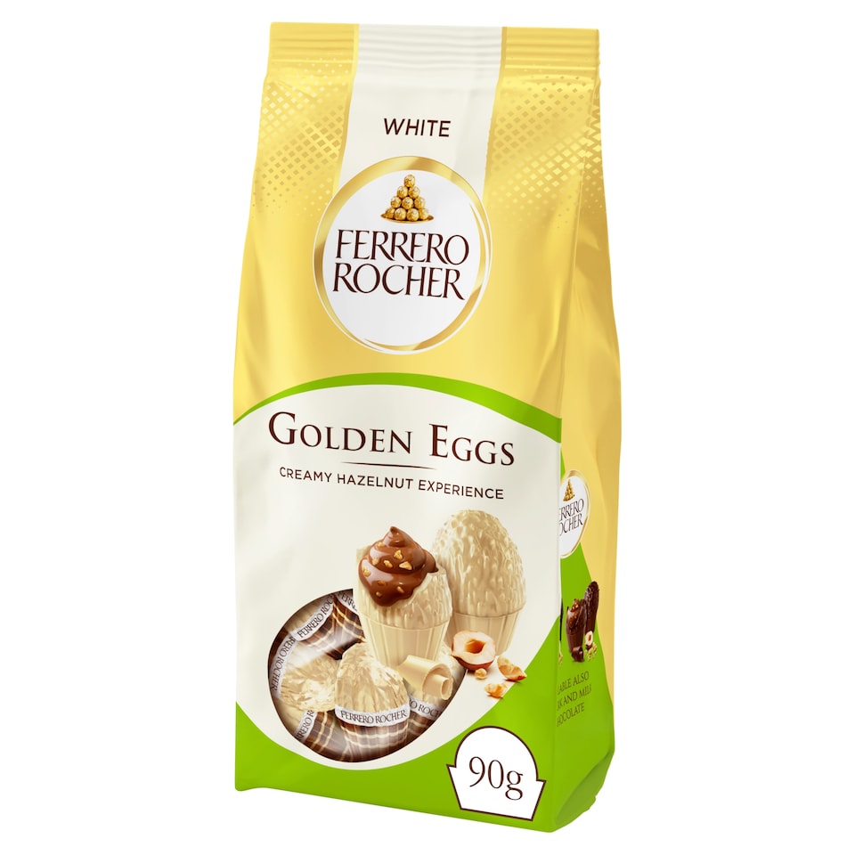 image 1 of Ferrero Rocher White Chocolate Golden Mini Easter Eggs 90g