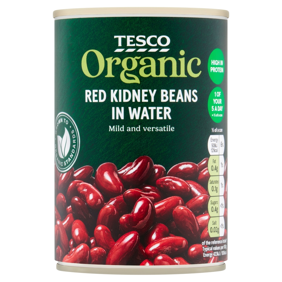 Tesco Organic Red Kidney Beans In Water 400G