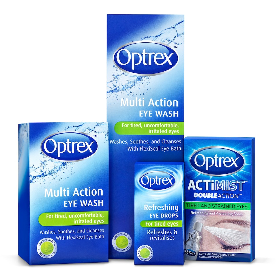 image 1 of Optrex Multi Action Eye Wash For Tired Irritated Eyes 100ml