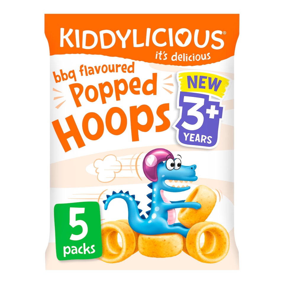 Kiddylicious Bbq Flavoured Lentil Rice Popped Hoop5x10g