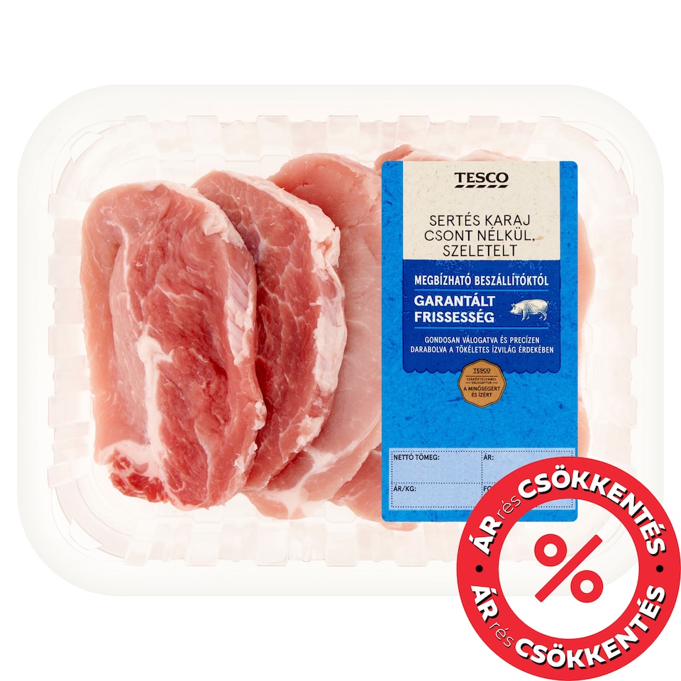 Tesco szeletelt sertés karaj csont nélkül 400 g