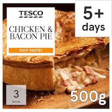 Tesco Puff Pastry Chicken & Bacon Pie 500g