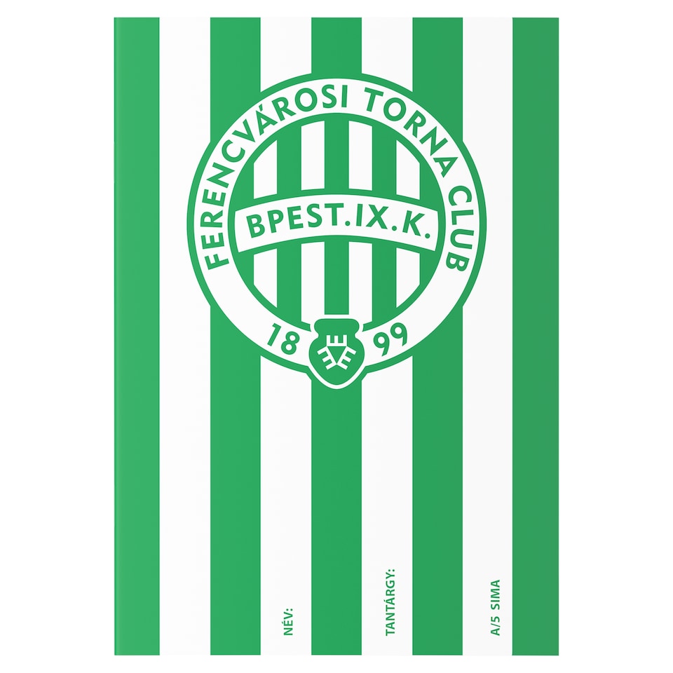 Ferencvárosi Torna Club minőségi A5-ös méretű fűzött füzet 32 lapos 